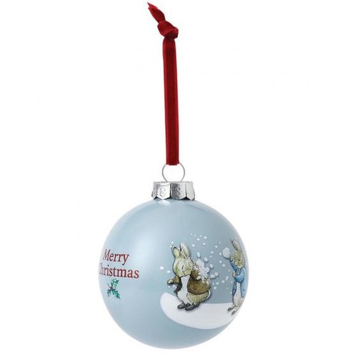 Peter & Benjamin's Snowball Fight Bauble - Beatrix Potter 