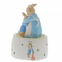 Beatrix Potter - Mrs. Rabbit and Peter Ceramic Musical