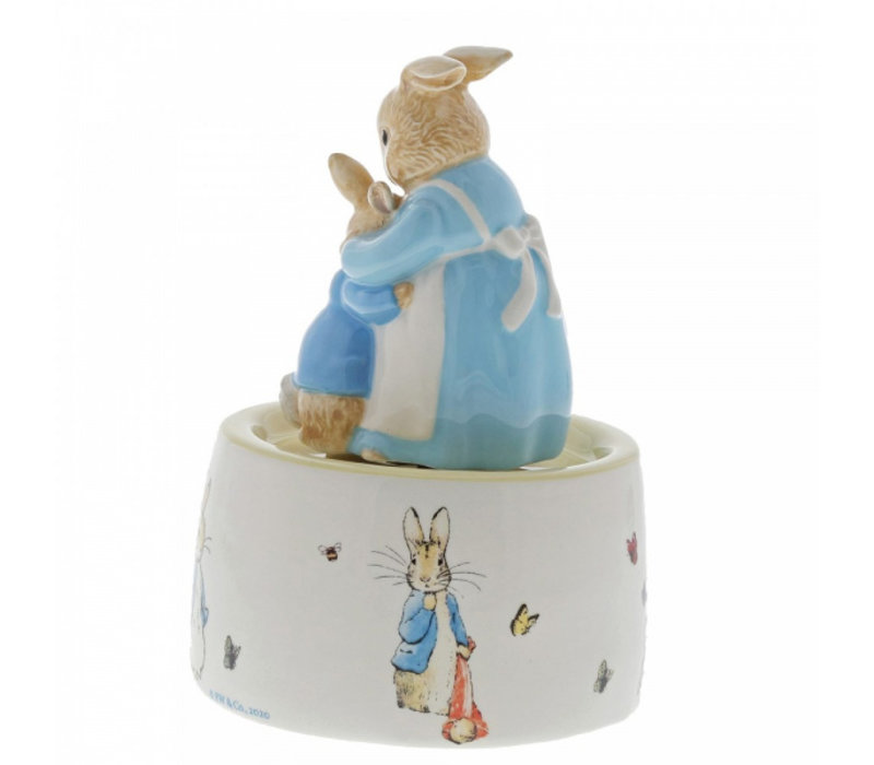 Beatrix Potter - Mrs. Rabbit and Peter Ceramic Musical