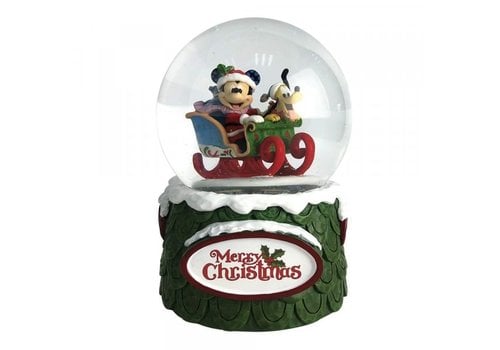 Disney Traditions Laughing All the Way (Mickey and Pluto Christmas Waterball) - Disney Traditions