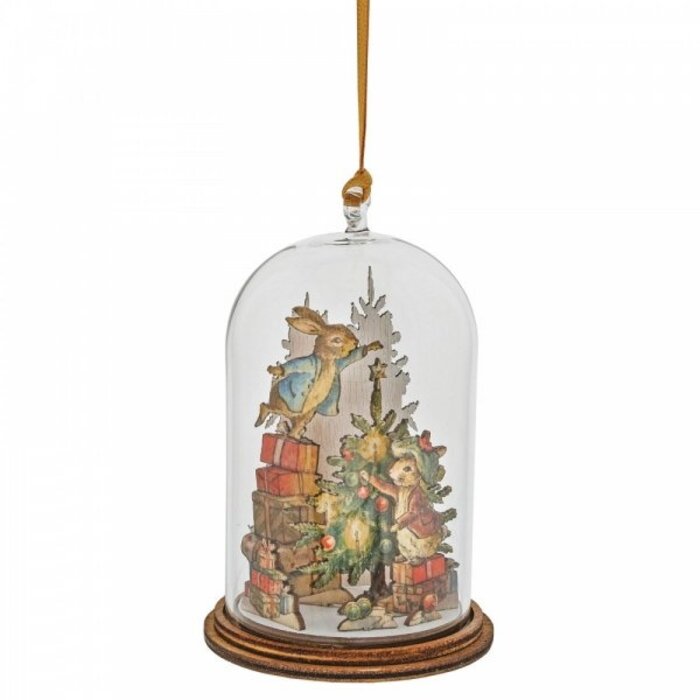 Beatrix Potter - Peter and Benjamin Bunny Christmas Wooden Hanging Ornament