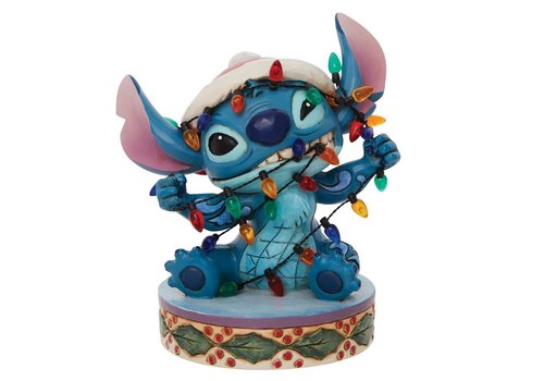 Disney Traditions Stitch Wrapped in Christmas Lights - Disney Traditions