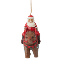 Heartwood Creek - Santa Riding Bear Hanging Ornament (OP=OP!)