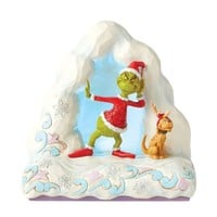 The Grinch by Jim Shore - Grinch Standing by Mounds of Snow (Illuminated! PRE-ORDER)