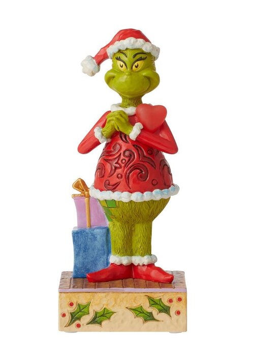 The Grinch by Jim Shore Happy Grinch with Blinking Heart - The Grinch by Jim Shore