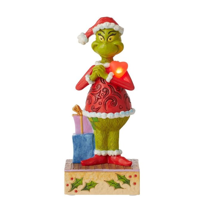 The Grinch by Jim Shore - Happy Grinch with Blinking Heart
