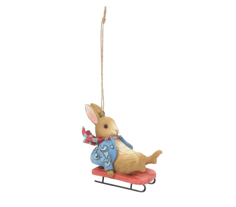 Beatrix Potter by Jim Shore - Peter Rabbit Sledging Hanging Ornament