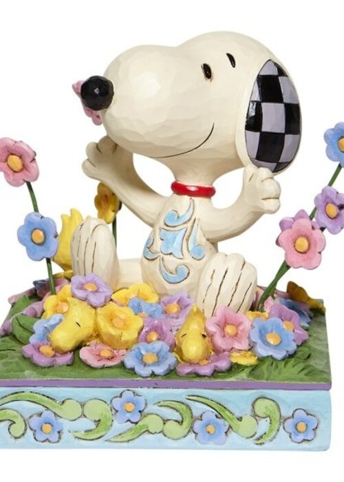 Peanuts by Jim Shore Snoopy in bed of Flowers (OP=OP!) - Peanuts by Jim Shore