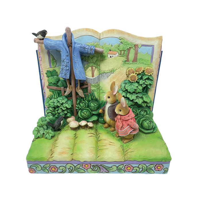 Beatrix Potter by Jim Shore - Peter, Benjamin, Scarecrow Storybook