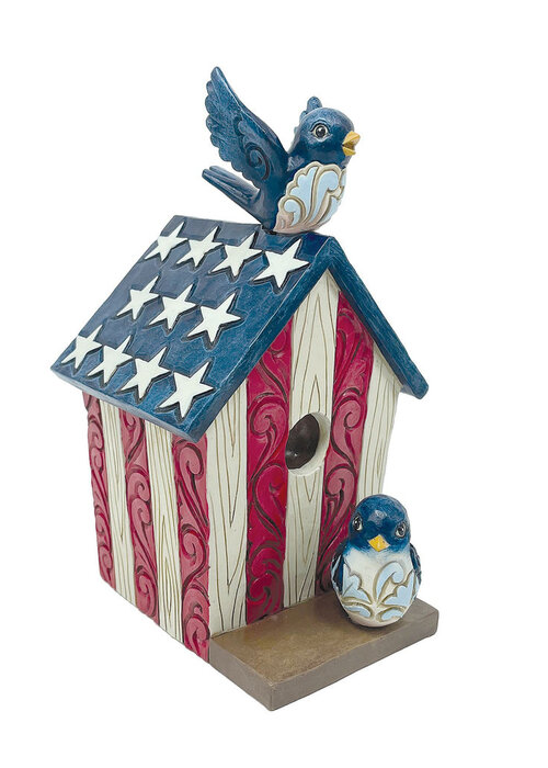 Heartwood Creek Star Spangled Songbirds (Patriotic Decorative Birdhouse) (OP=OP!) - Heartwood Creek