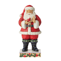 Heartwood Creek - Santa with Cardinal in Hands Figurine
