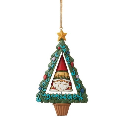 Gnome in Christmas Tree Rotating Hanging Ornament (OP=OP!) - Heartwood Creek 