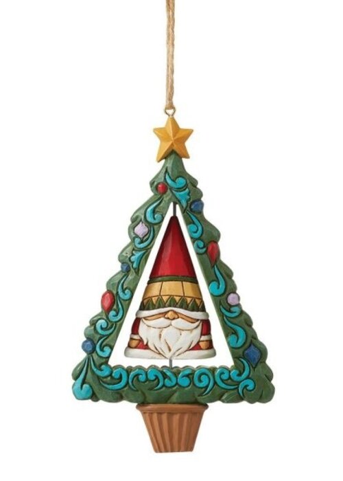 Heartwood Creek Gnome in Christmas Tree Rotating Hanging Ornament (OP=OP!) - Heartwood Creek
