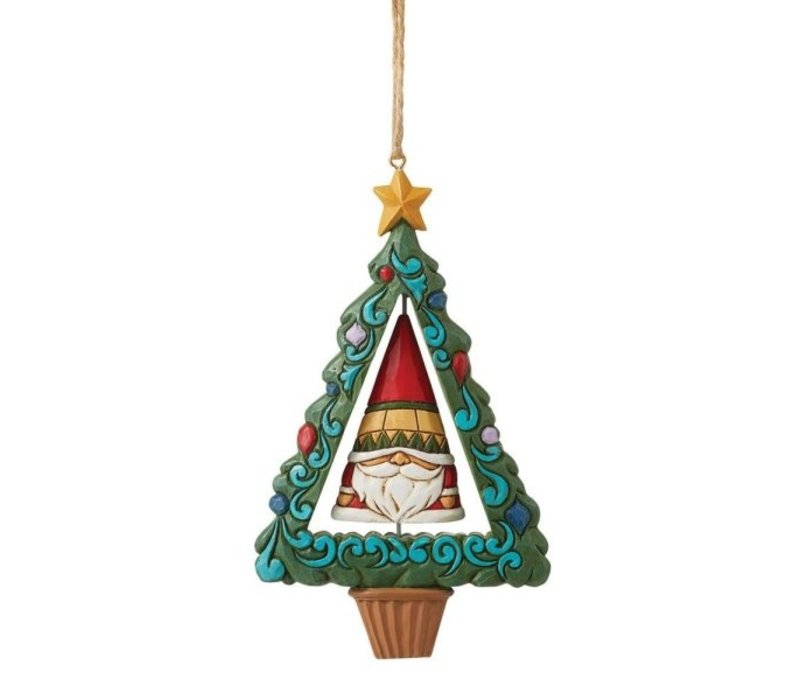 Heartwood Creek - Gnome in Christmas Tree Rotating Hanging Ornament (OP=OP!)