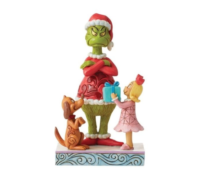 The Grinch by Jim Shore - Max and Cindy Lou gifting the Grinch (PRE-ORDER)