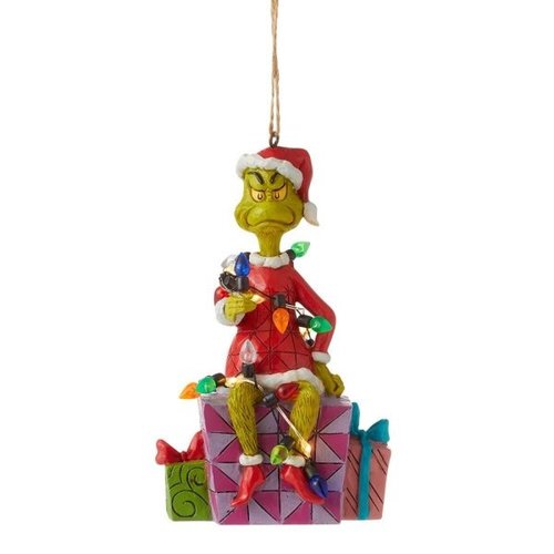 The Grinch Wrapped in Lights Hanging Ornament - The Grinch by Jim Shore 