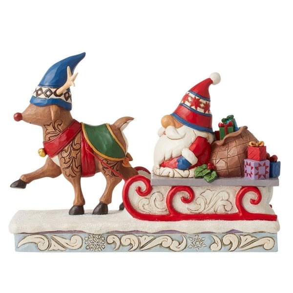 Jim Shore Kerst Traveling Toward Christmas (Reindeer and Gnome