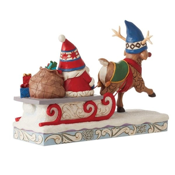 Jim Shore Kerst Traveling Toward Christmas (Reindeer and Gnome