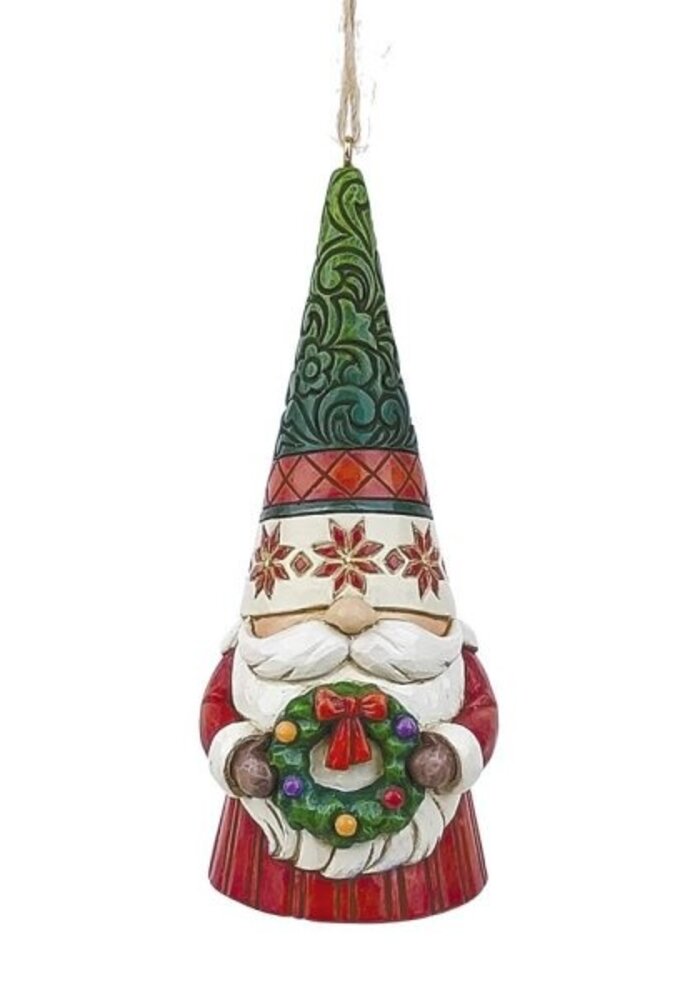 Heartwood Creek - Gnome Holding Wreath Hanging Ornament