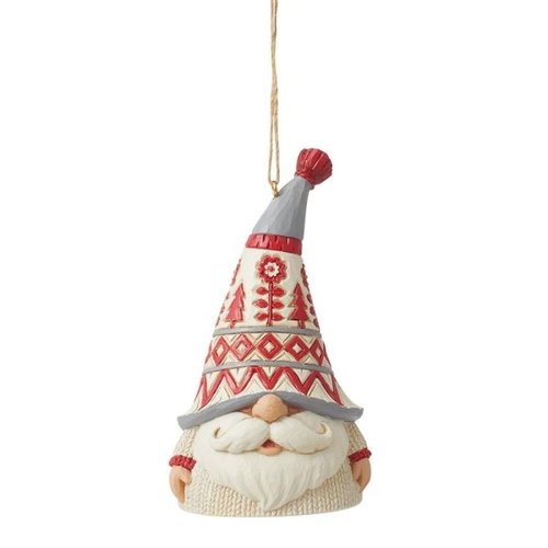 Gnome in White Sweater Hanging Ornament - Heartwood Creek 