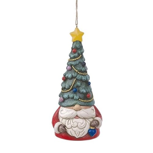 Gnome with Christmas Hat Hanging Ornament - Heartwood Creek 