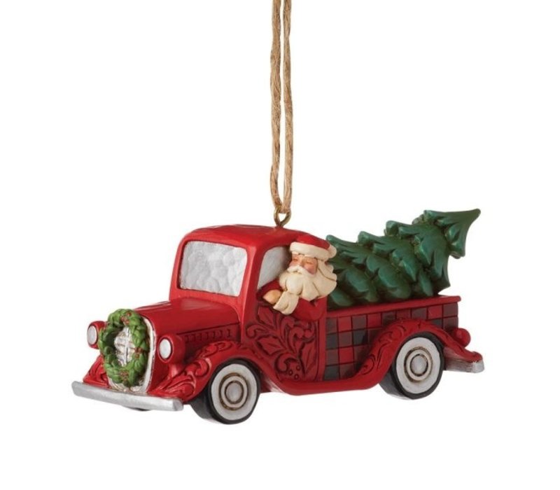 Heartwood Creek - Highland Glen Santa in Red Truck Hanging Ornament  (OP=OP!)