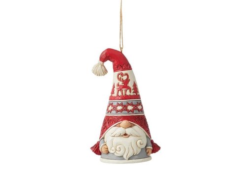 Heartwood Creek Nordic Noel Gnome Reindeer Hat Hanging Ornament - Heartwood Creek