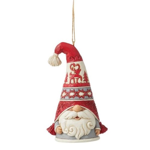 Nordic Noel Gnome Reindeer Hat Hanging Ornament - Heartwood Creek 