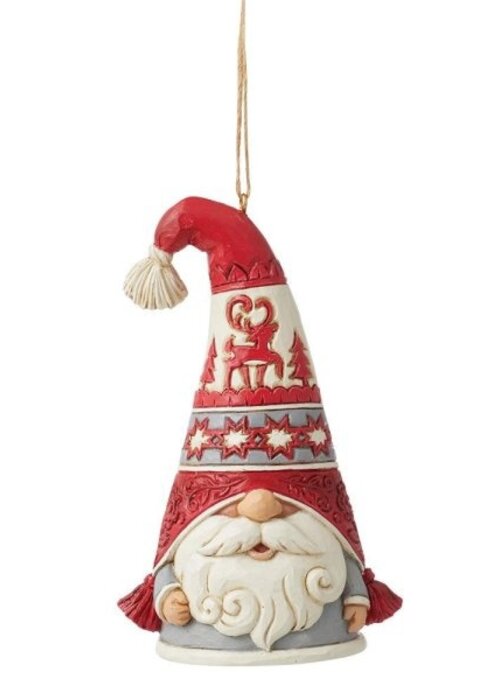 Heartwood Creek Nordic Noel Gnome Reindeer Hat Hanging Ornament - Heartwood Creek