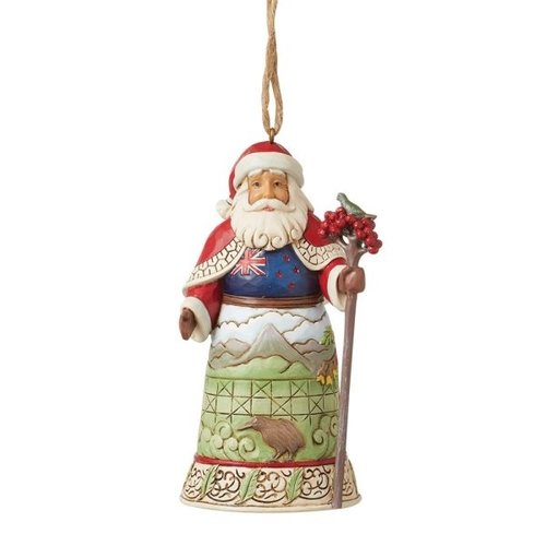 Santa Around the World New Zealand Hanging Ornament - Heartwood Creek 