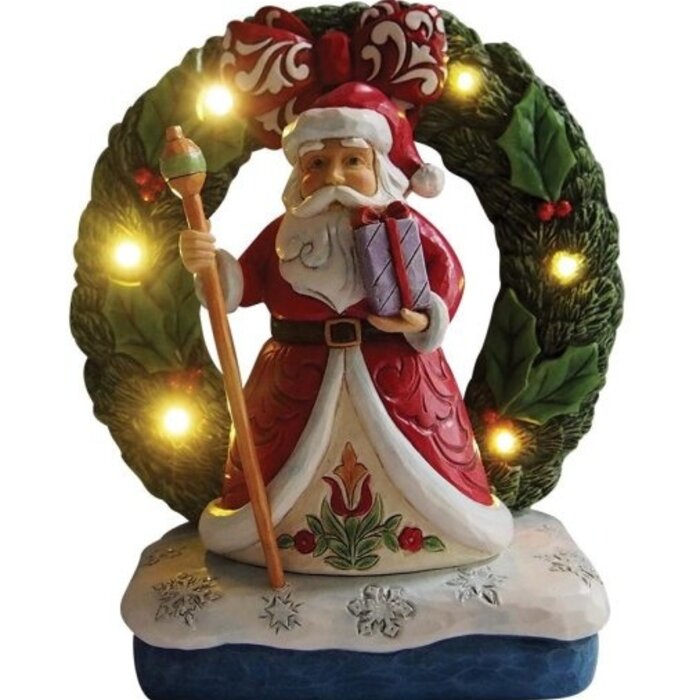 Heartwood Creek - Believe in the Magic of Christmas (Santa Lighted Wreath)