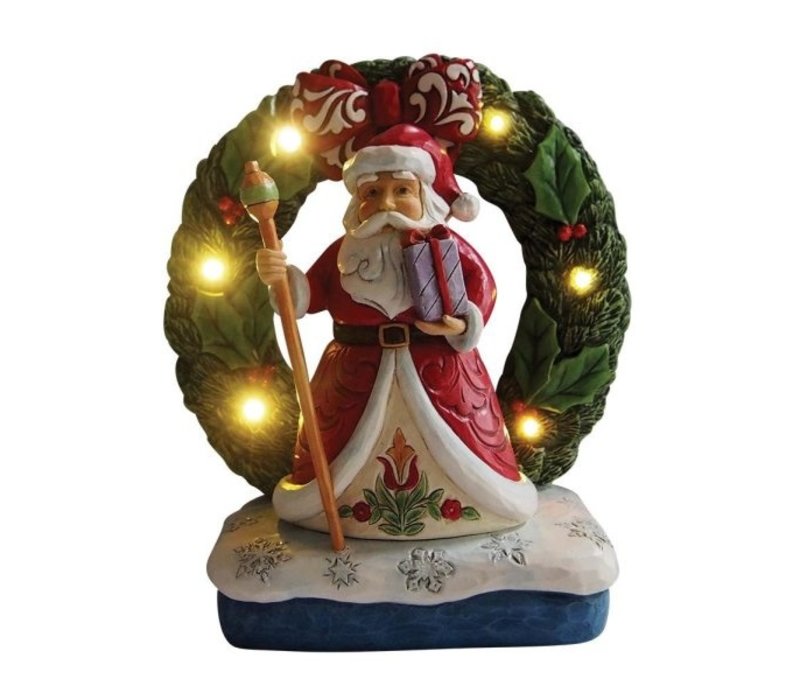 Heartwood Creek - Believe in the Magic of Christmas (Santa Lighted Wreath)