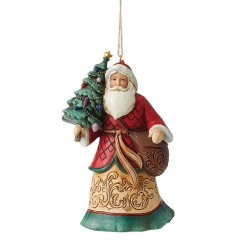 Santa with Tree Hanging Ornament - Heartwood Creek 