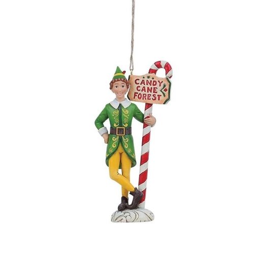 Buddy Elf with Signpost Hanging Ornament - Elf by Jim Shore 