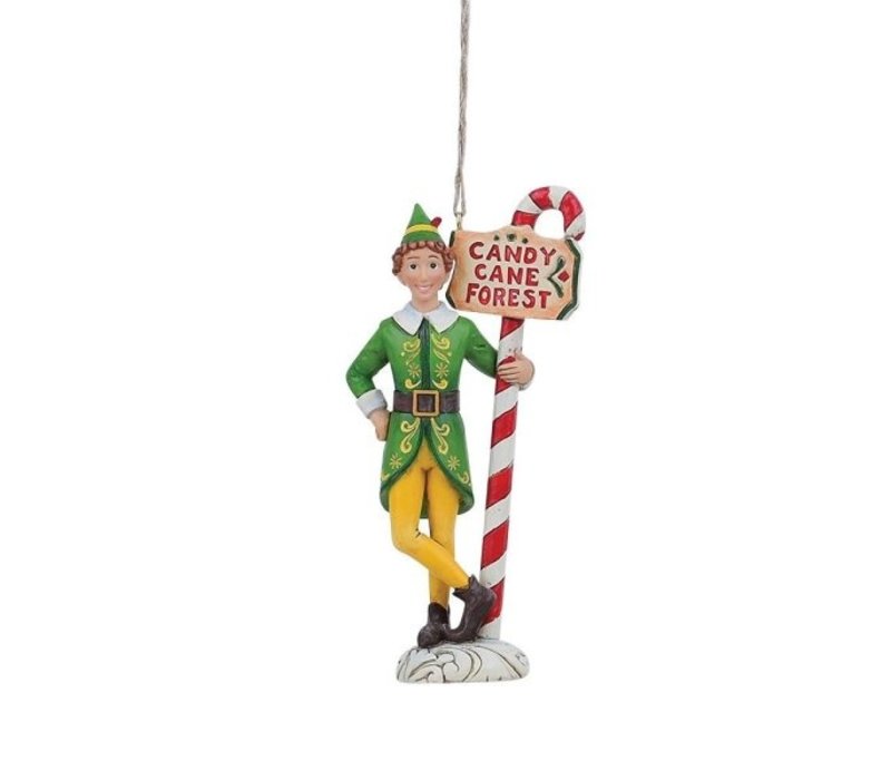 Elf by Jim Shore - Buddy Elf with Signpost Hanging Ornament (PRE-ORDER)