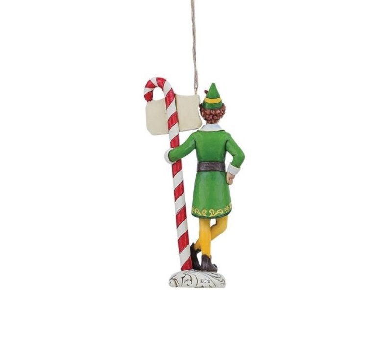 Elf by Jim Shore - Buddy Elf with Signpost Hanging Ornament