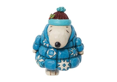 Peanuts by Jim Shore Snoopy in a Puffer Jacket Mini Figurine - Peanuts by Jim Shore