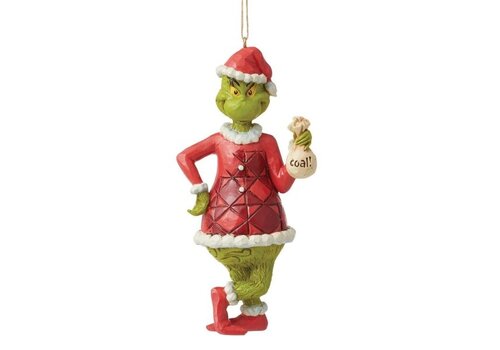 The Grinch by Jim Shore Grinch with Bag of Coal Hanging Ornament - The Grinch by Jim Shore