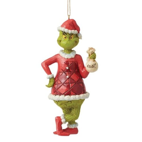 Grinch with Bag of Coal Hanging Ornament - The Grinch by Jim Shore 