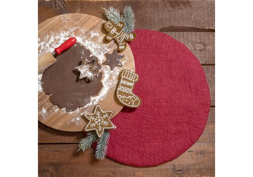 Sjaal met Verhaal Onderzetter Holly Berry Rood - Sjaal met een Verhaal