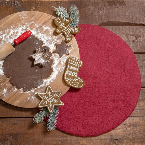 Onderzetter Holly Berry Rood - Sjaal met een Verhaal 