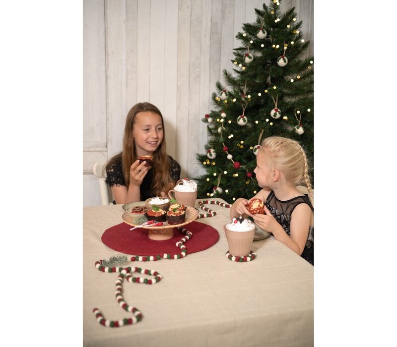 Sjaal met een Verhaal - Onderzetter Holly Berry Rood