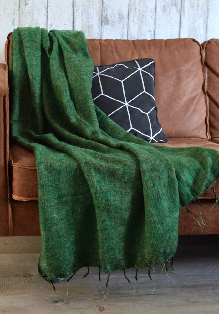 Sjaal met een Verhaal - Plaid Appelgroen