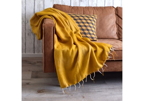 Sjaal met Verhaal Plaid Okergeel - Sjaal met een Verhaal