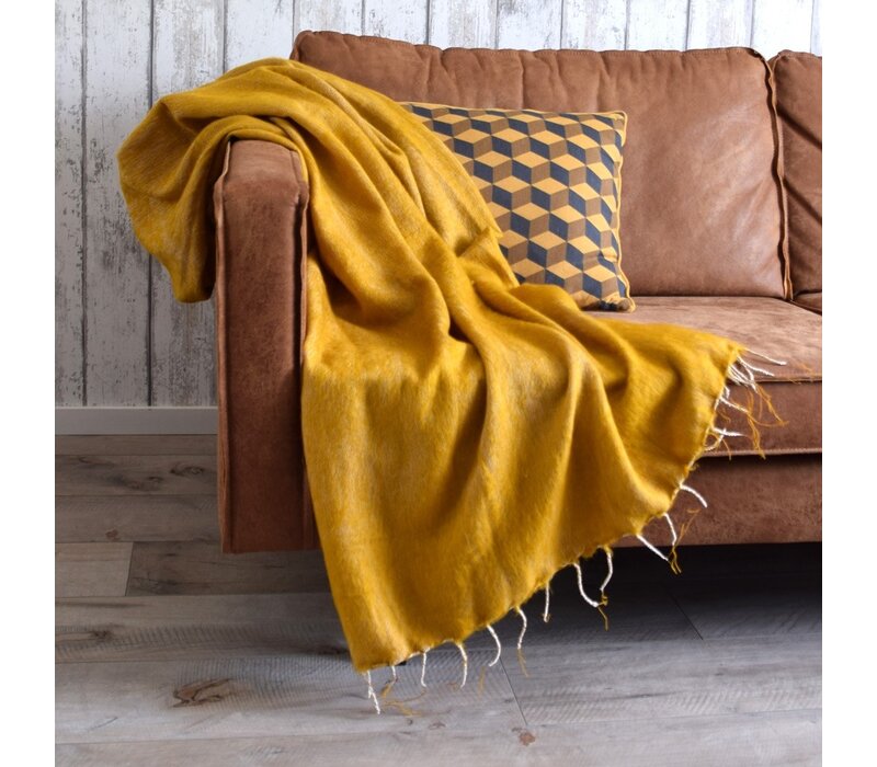 Sjaal met een Verhaal - Plaid Okergeel