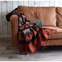 Sjaal met een Verhaal - Plaid Oranjebruin Taupe