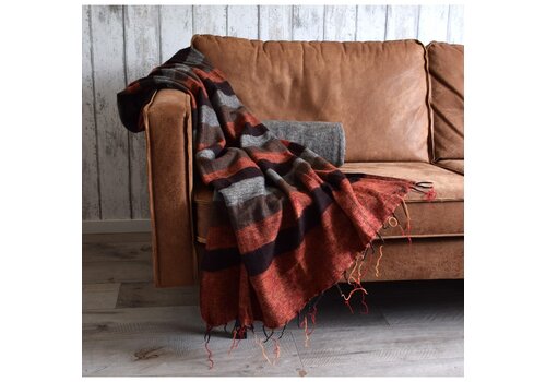 Sjaal met Verhaal Plaid Oranjebruin Taupe - Sjaal met een Verhaal