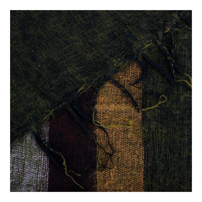 Sjaal met een Verhaal - Plaid Mosgroen Cognac Bordeaux