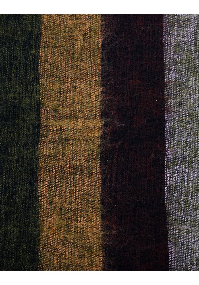 Sjaal met een Verhaal - Plaid Mosgroen Cognac Bordeaux