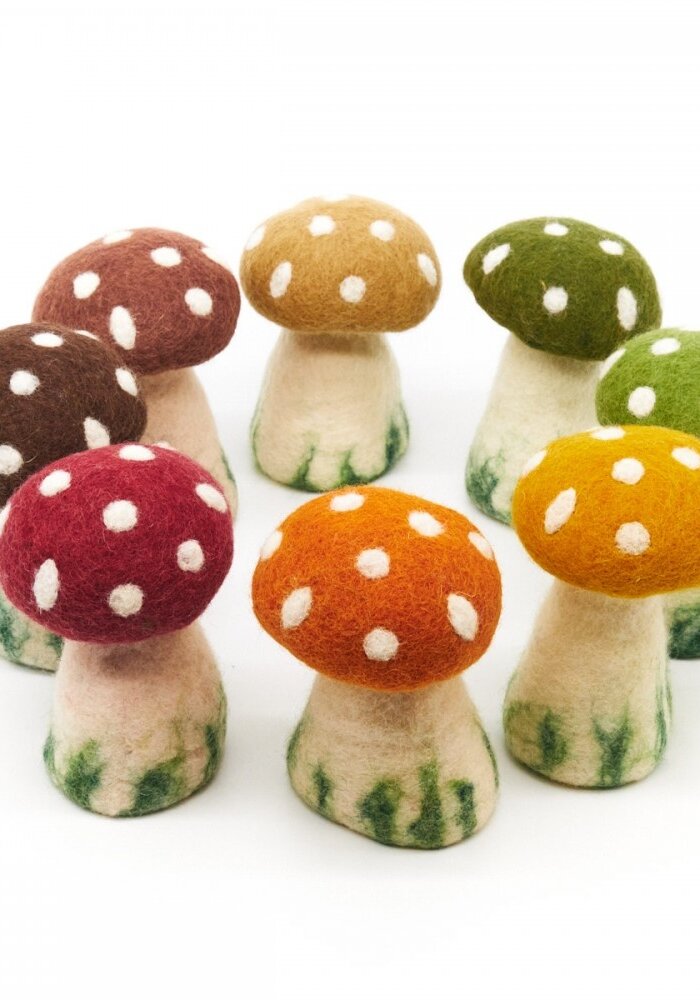 Sjaal met een Verhaal - Eiwarmer  Paddestoel Cognac